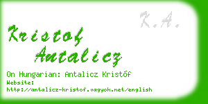 kristof antalicz business card