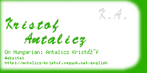 kristof antalicz business card